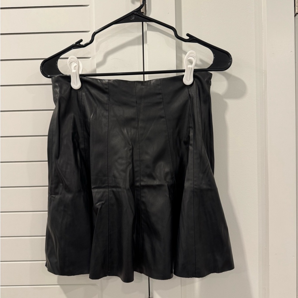 NWT Black Leather Mini Skirt